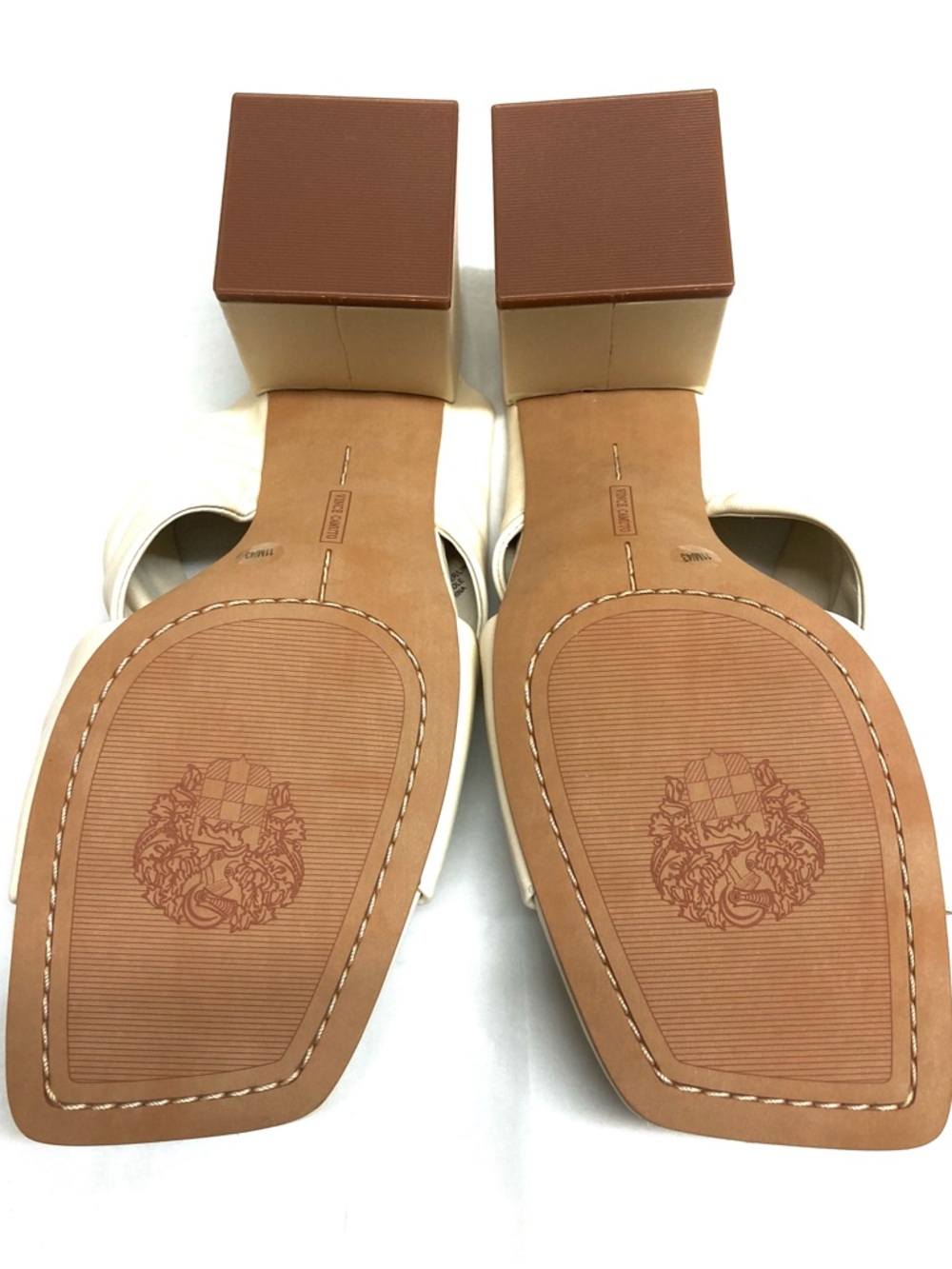 NWOT Vince Camuto Leather Crossband Block Heel Slide/Sandal - Picture 14 of 15